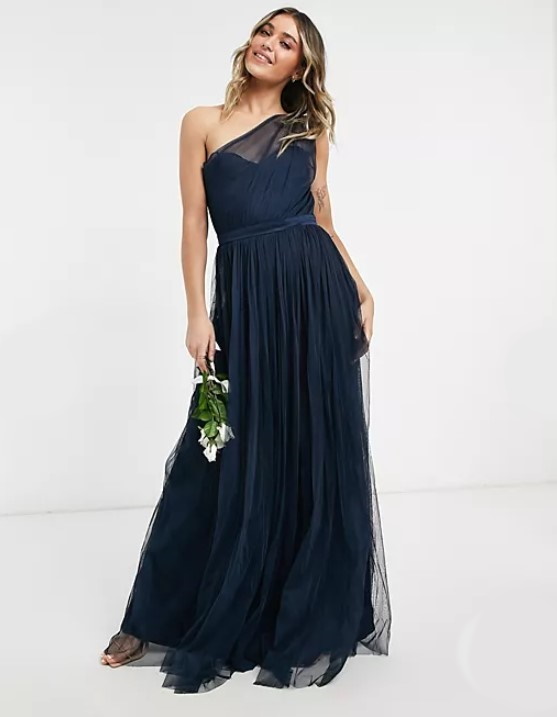 Vestido Dama de Honor ASOS azul escuro